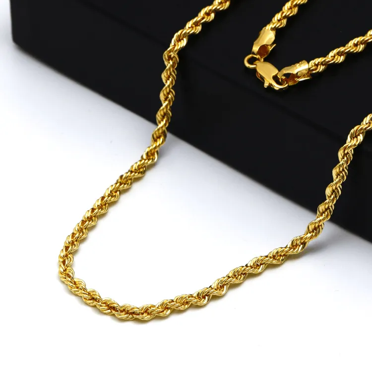 Real Gold Solid Thick Rope Men Chain 4 MM 2603 (40 C.M) CH1204