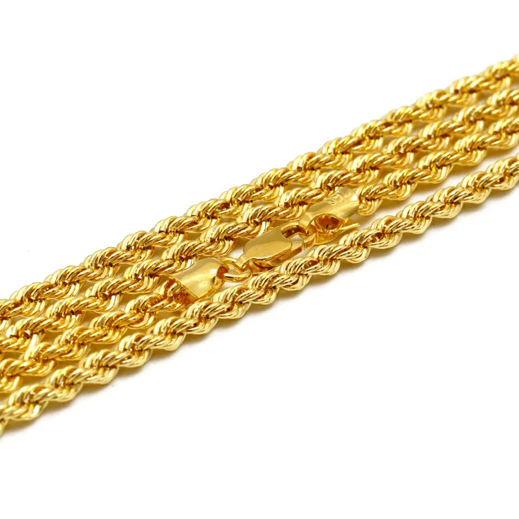 Real Gold Solid Thick Rope Men Chain 4 MM 2603 (40 C.M) CH1204