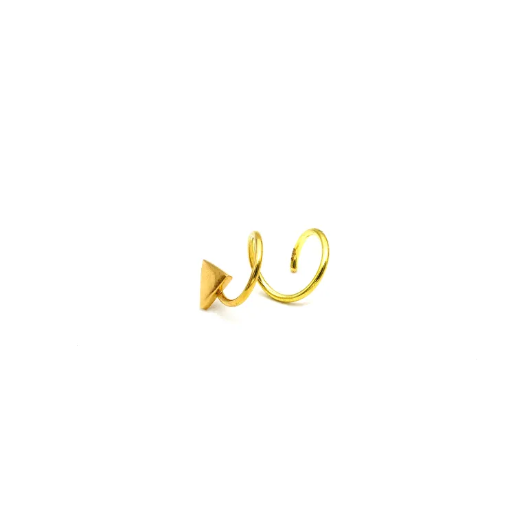 Real Gold Spiral Arrow Ear Piercing H 0407 E1819