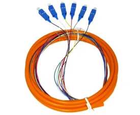 SC UPC 6 Fiber OM1 Multimode Pigtail, Jacketed, 3M