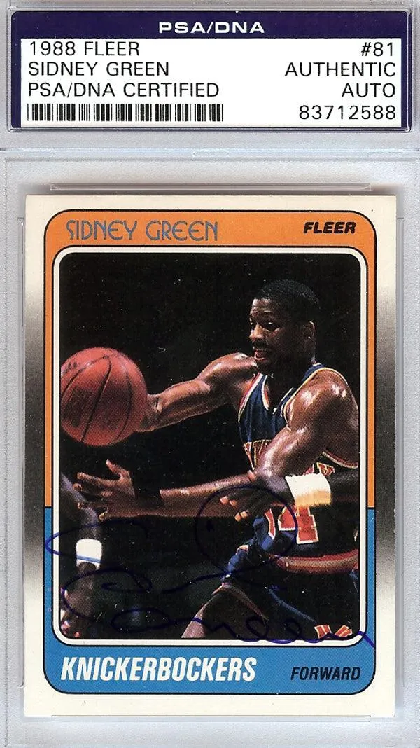 Sidney Green Autographed 1988 Fleer Card #81 New York Knicks PSA/DNA #83712588