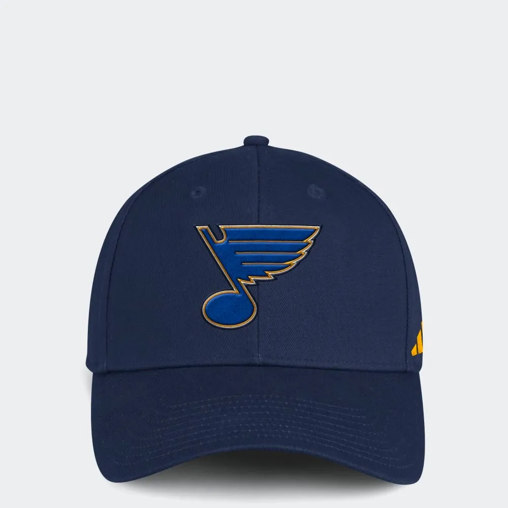 ST. LOUIS BLUES ADIDAS VELCRO ADJUSTABLE HAT - NAVY