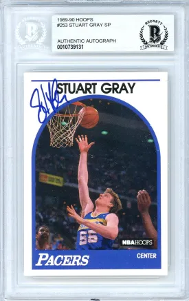 Stuart Gray Autographed 1989-90 Hoops Card #253 Indiana Pacers Beckett BAS #10739131