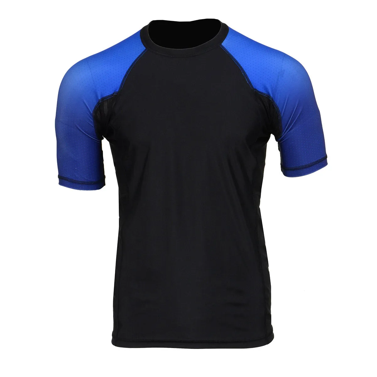 X-Fitness XFM7001 Men's Black and Blue Short Sleeve Compression Rash