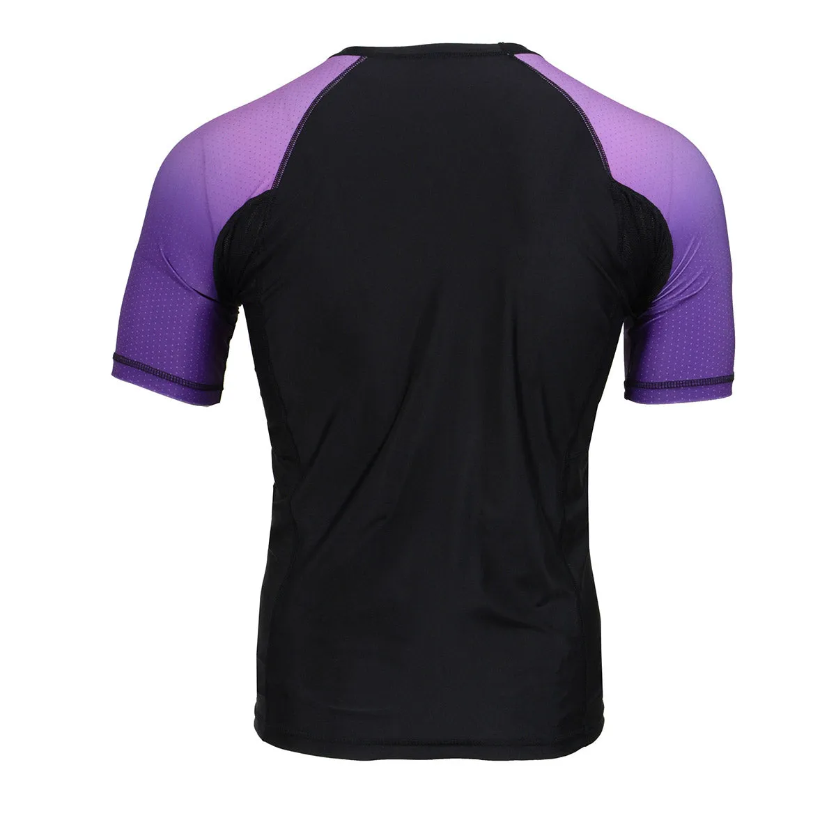 X-Fitness XFM7001 Men's Black and Purple Short Sleeve Compression Rash